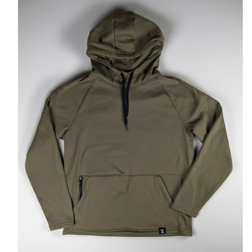 Xersion Men's Medium Olive Green Quick-Dri Fleece Hoodie Performance Sweatshirt